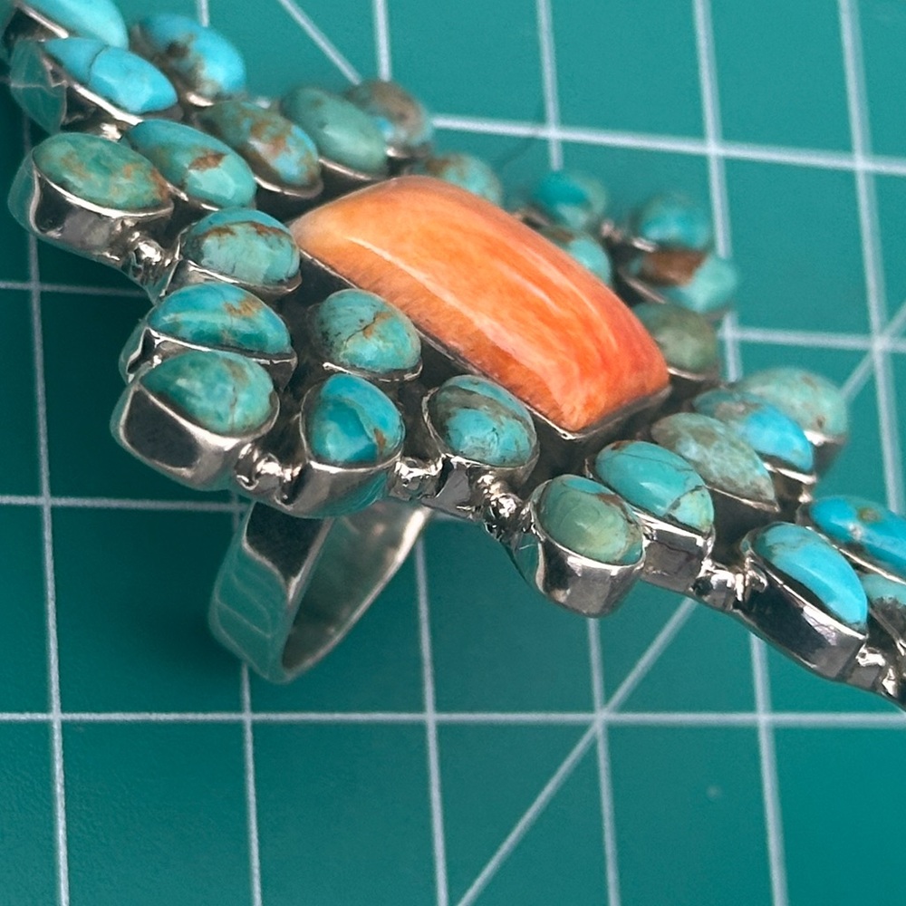 Spiny Oyster Turquoise Cluster Mega Statement Ste… - image 6